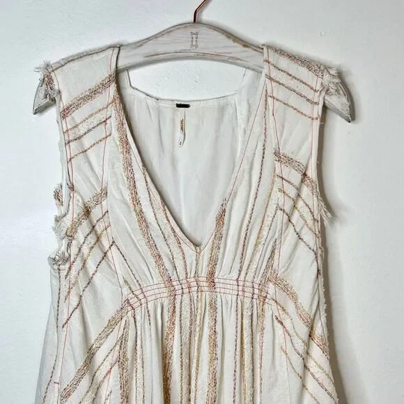 Free People Cactus Flower Mini Dress Size Small Boho Embroidered - Picture 6 of 8